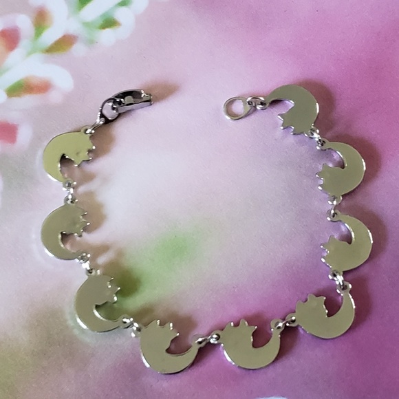 ABALONE Inlay Shell Multicolour Moon and Star Bracelet, Anklet Bracelet - Picture 4 of 5